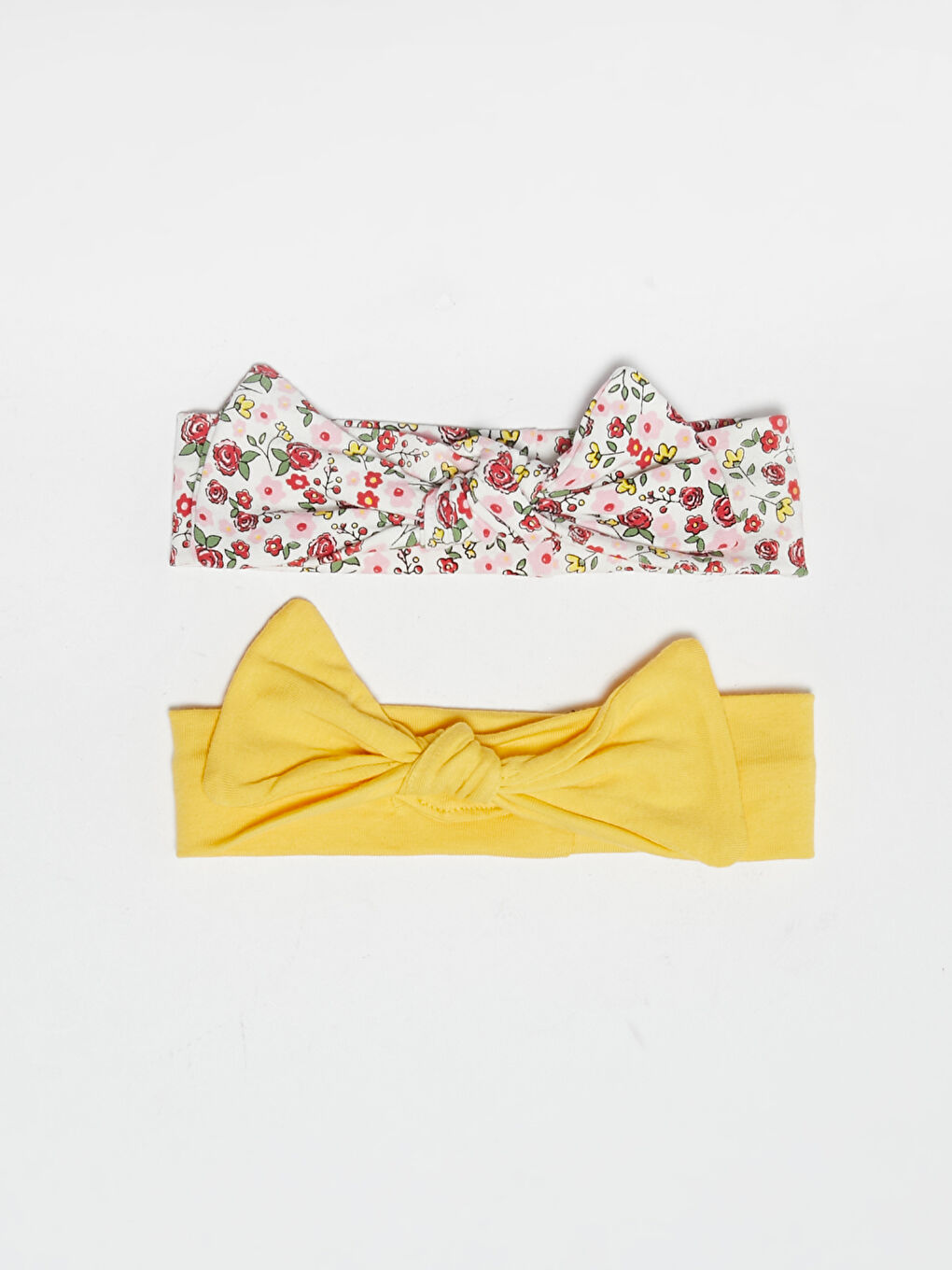 ربطة شعر للبنات الرضع من قماش القطن المرن - عبوتان