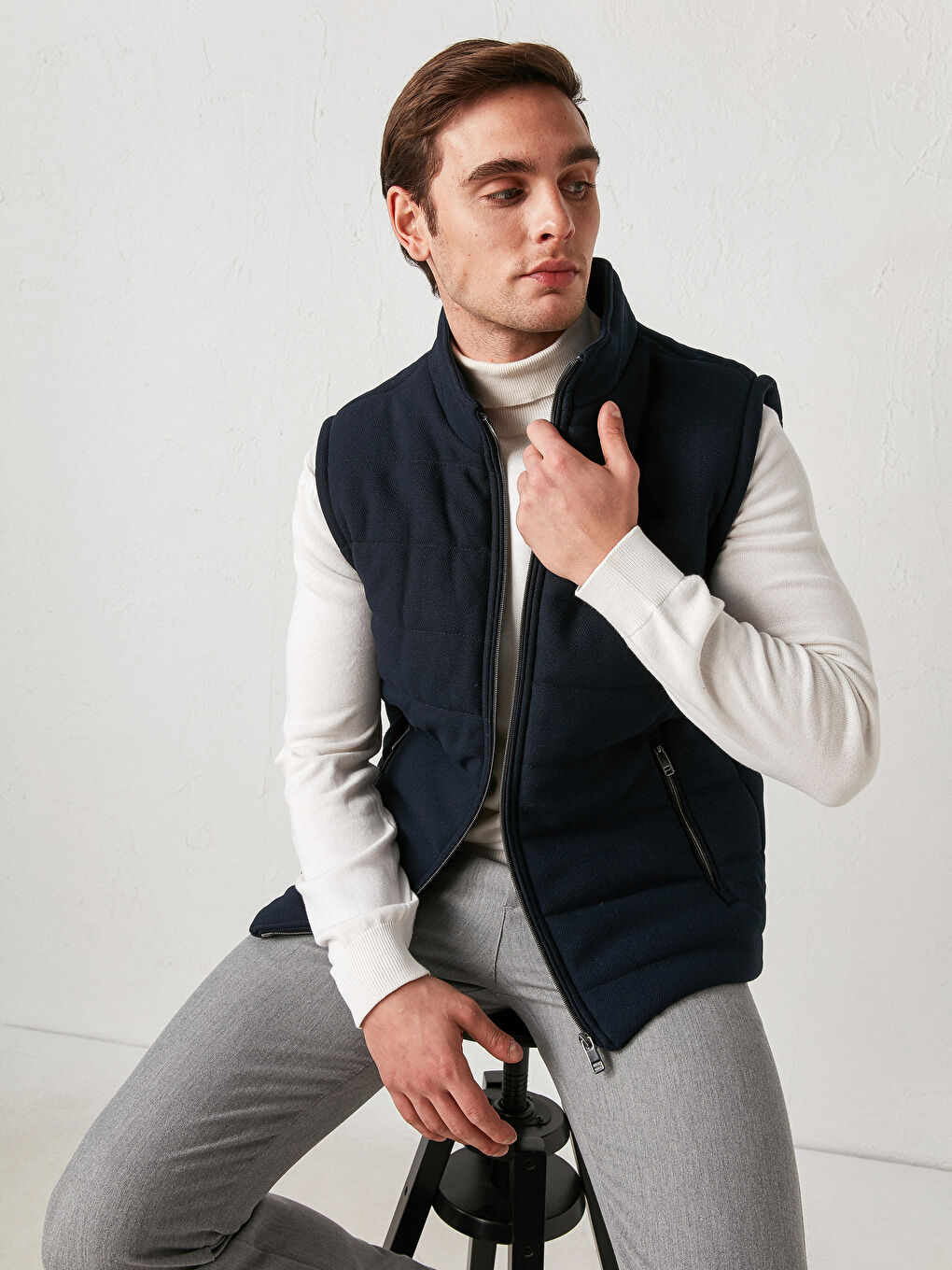 тар пішім биік жағалы қалың жилет