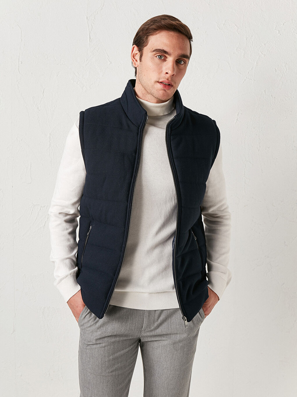 тар пішім биік жағалы қалың жилет-1