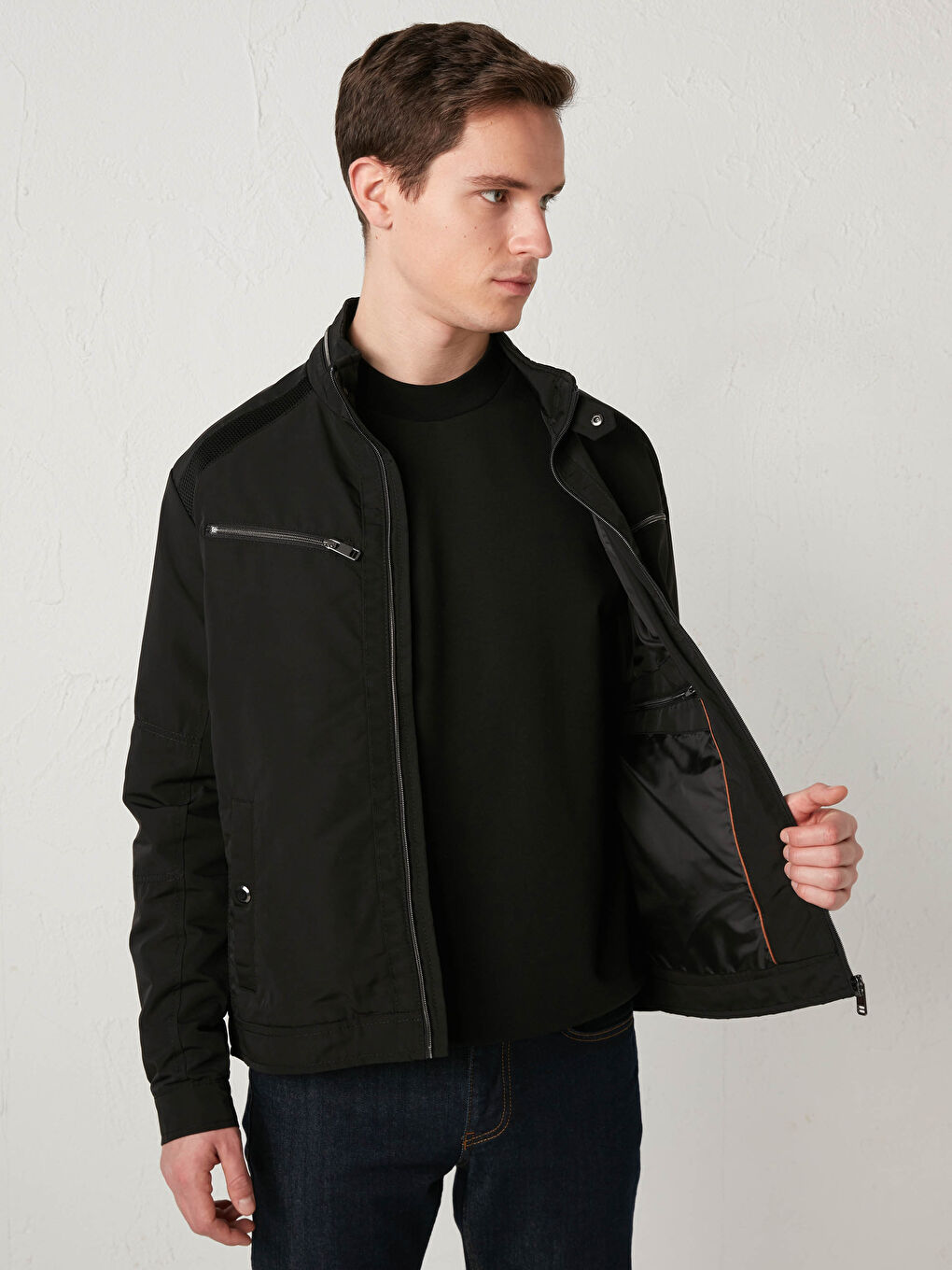 Slim Fit Slim Men Biker Coat-1