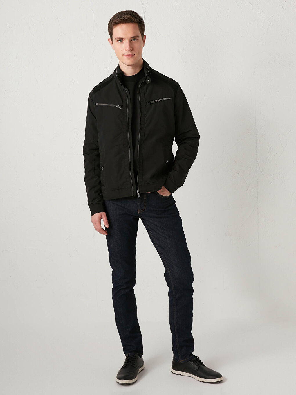 Slim Fit Slim Men Biker Coat-2