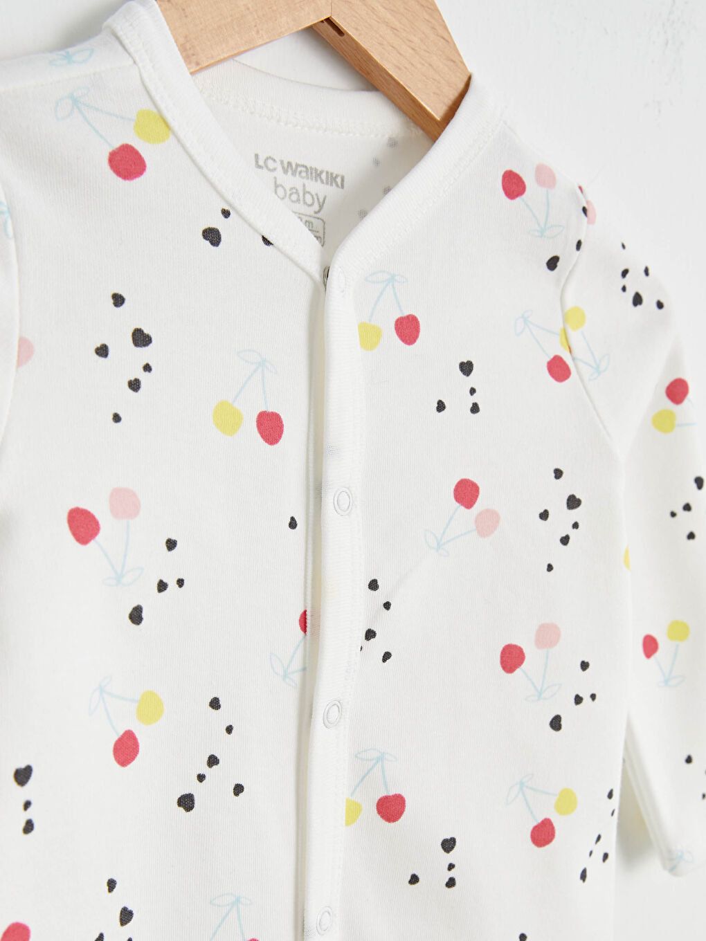 V Neck Long Sleeve Patterned Baby Girl Jumpsuit-2