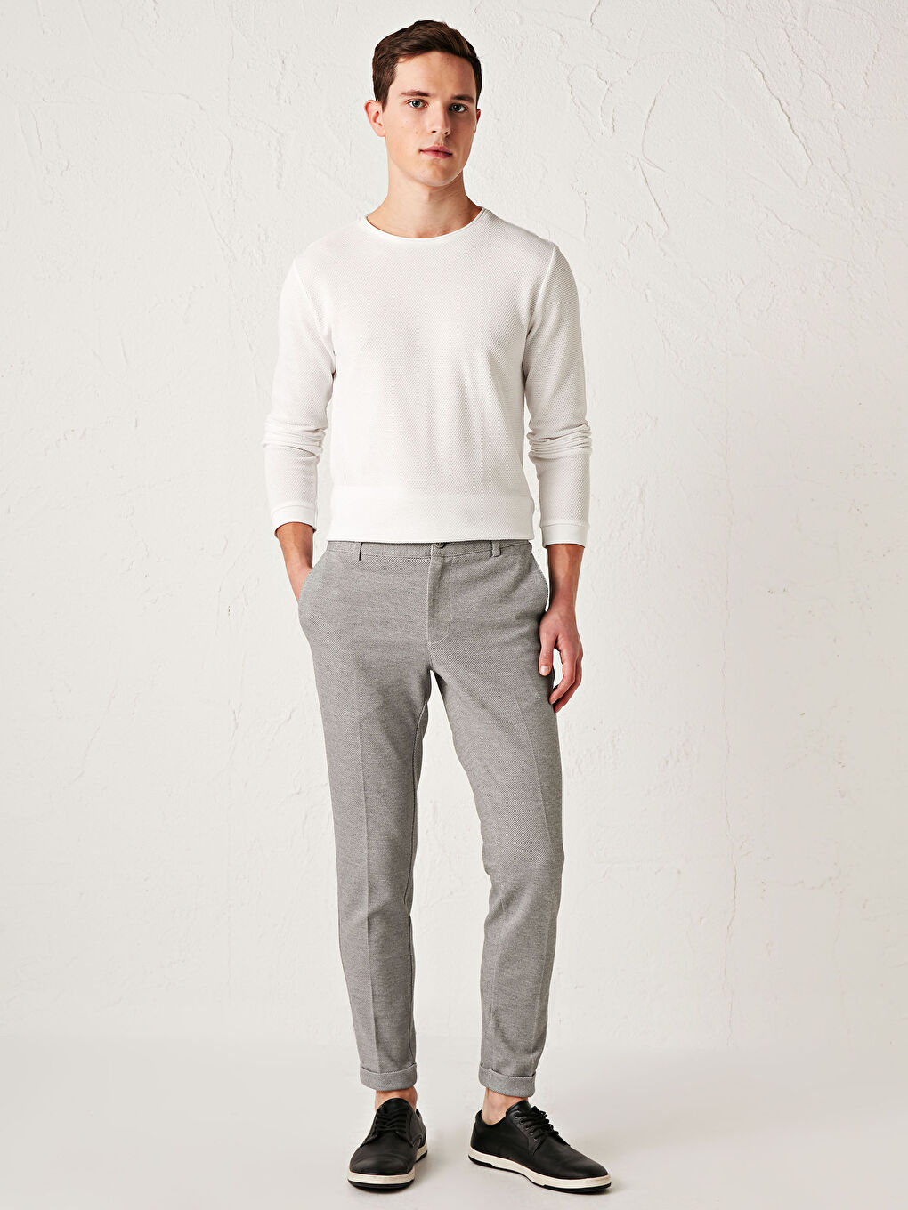 Pantalon Flexible à Dos Élastique pour Hommes-1