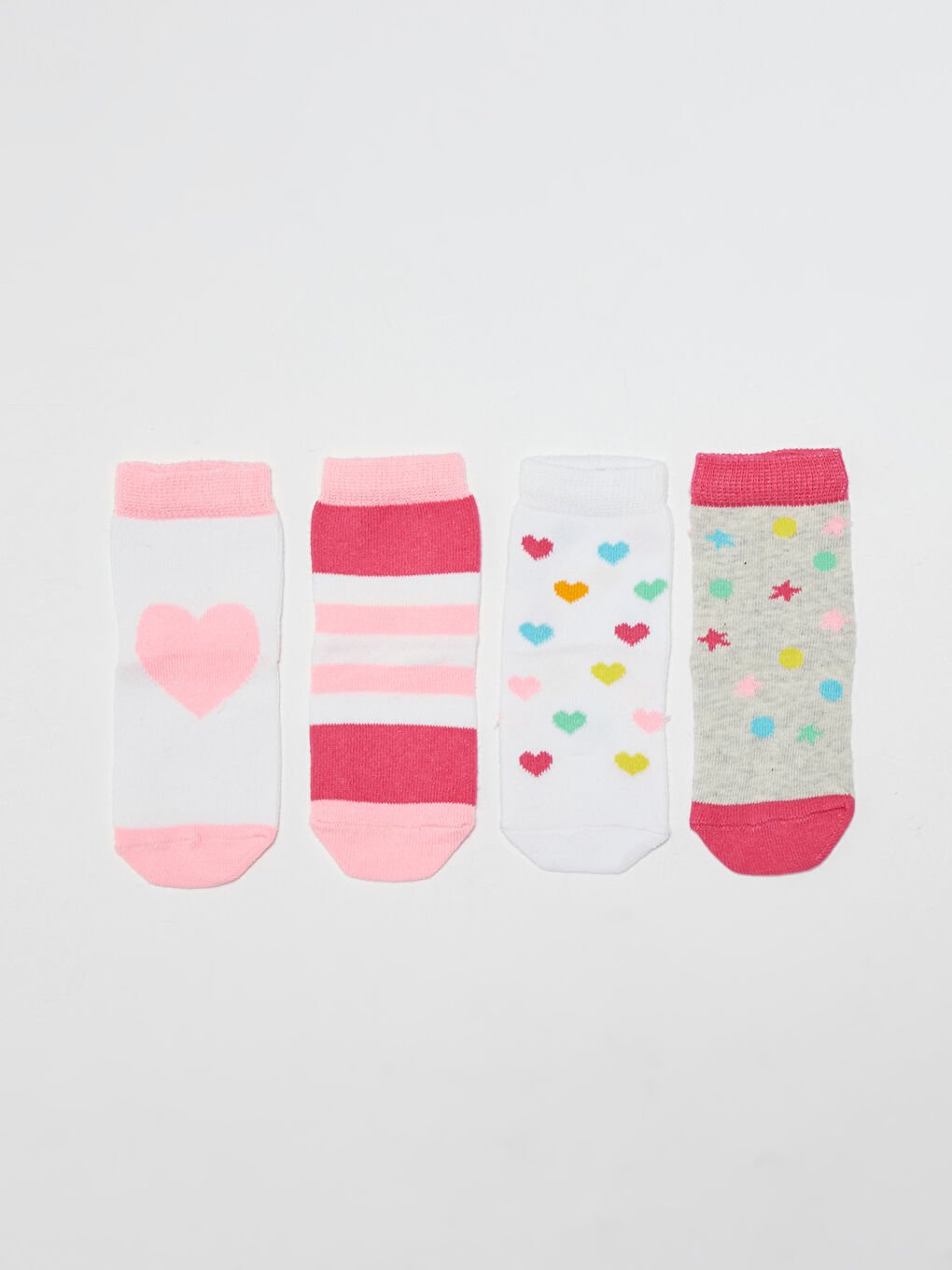 جوارب بنات رضع مطبوع ٤ قطع-1