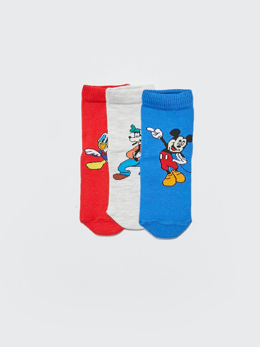 Beyaz Erkek Bebek Disney Baskılı Soket Çorap 3'lü