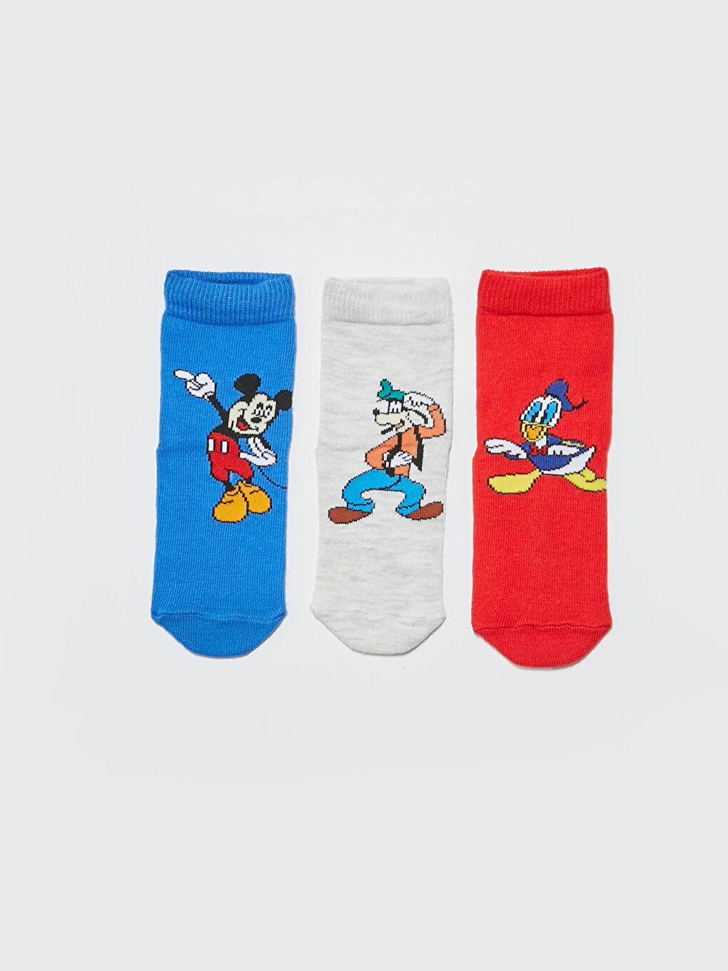 Beyaz Erkek Bebek Disney Baskılı Soket Çorap 3'lü-1