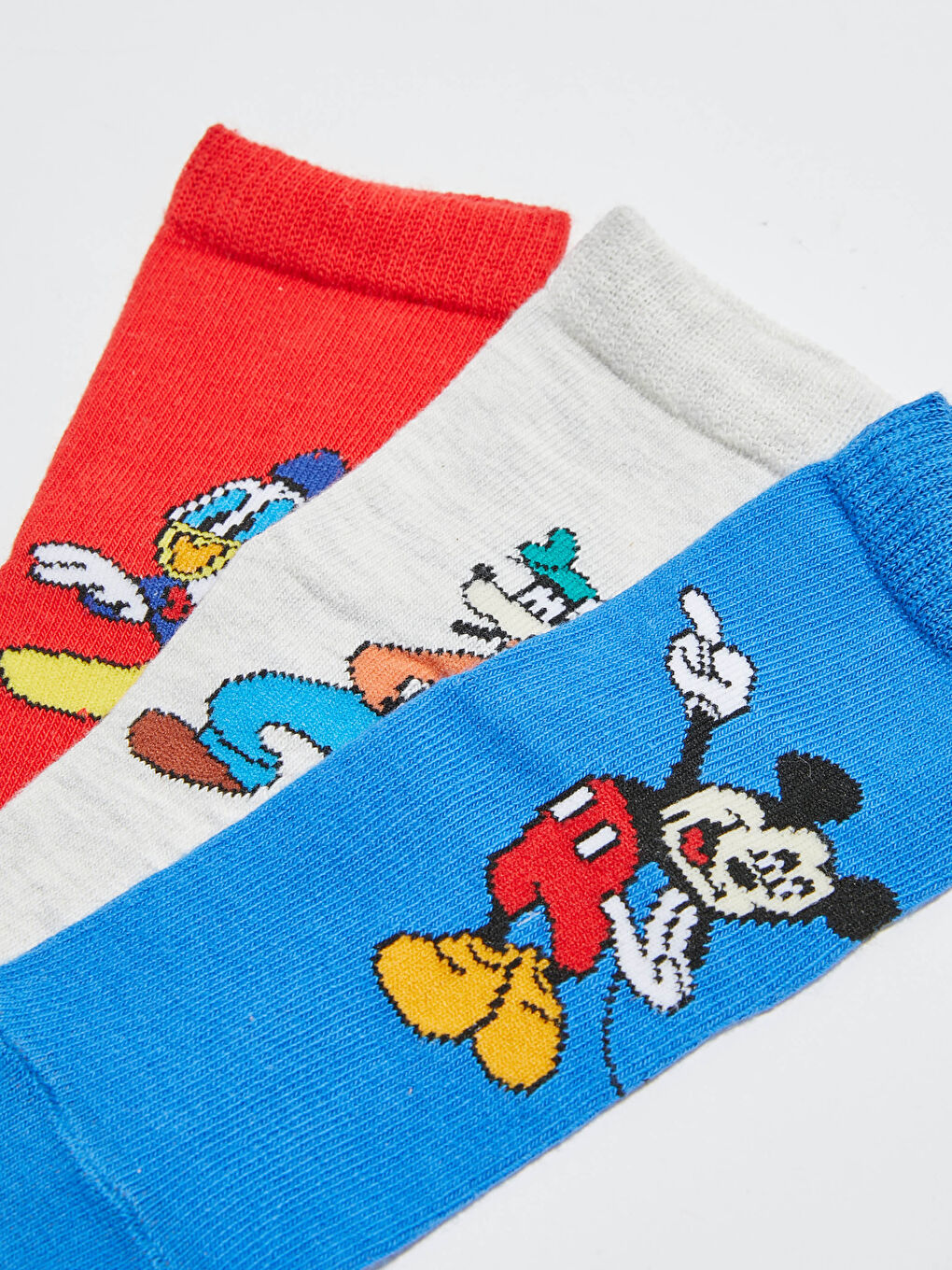 Beyaz Erkek Bebek Disney Baskılı Soket Çorap 3'lü-2