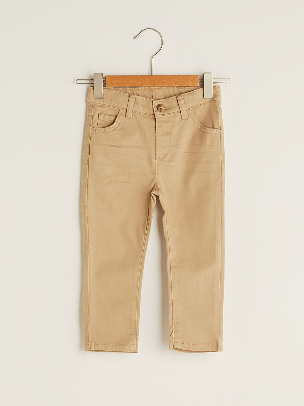 Bej Skinny Fit Gabardin Erkek Bebek Pantolon