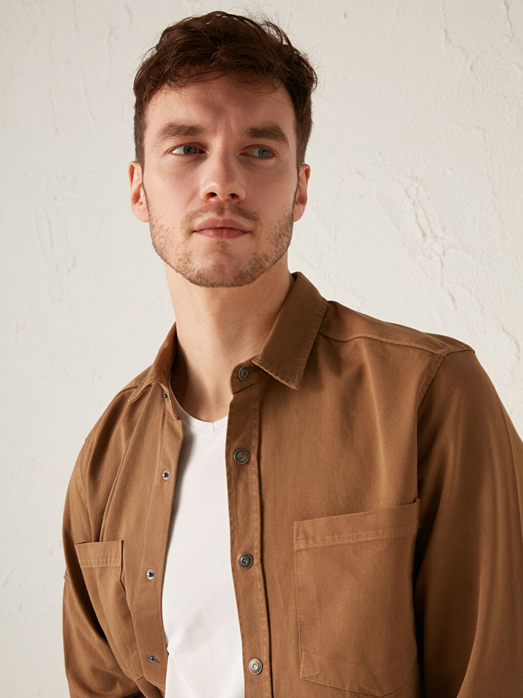 Regular Fit Long Sleeve Gabardine Men's Shirt-1