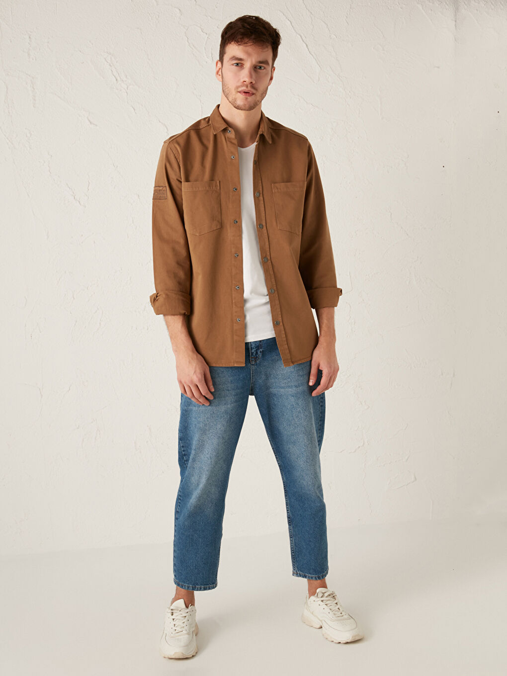 Regular Fit Long Sleeve Gabardine Men's Shirt-2