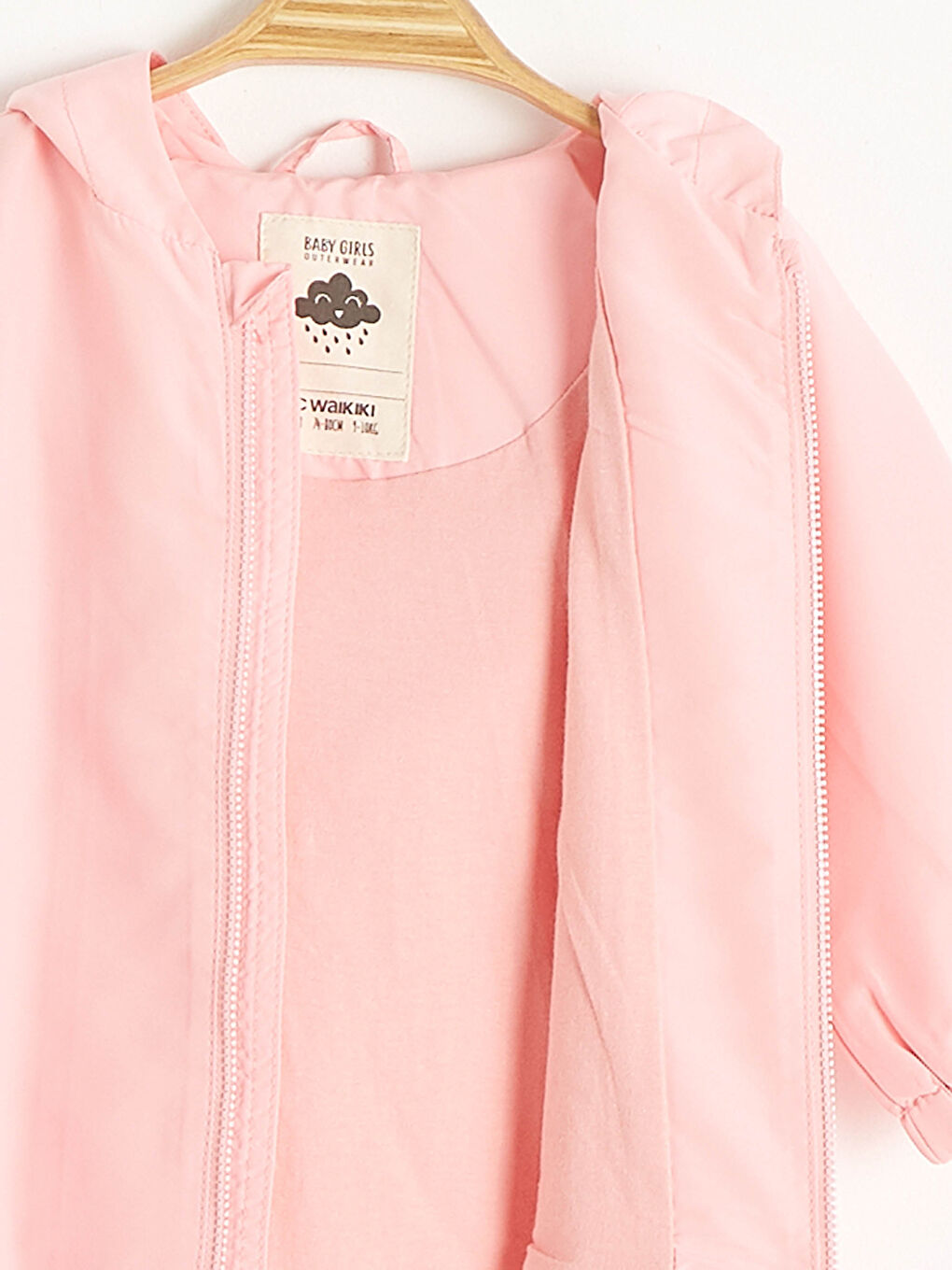 Pembe Kız Bebek Fermuarlı Mont-2