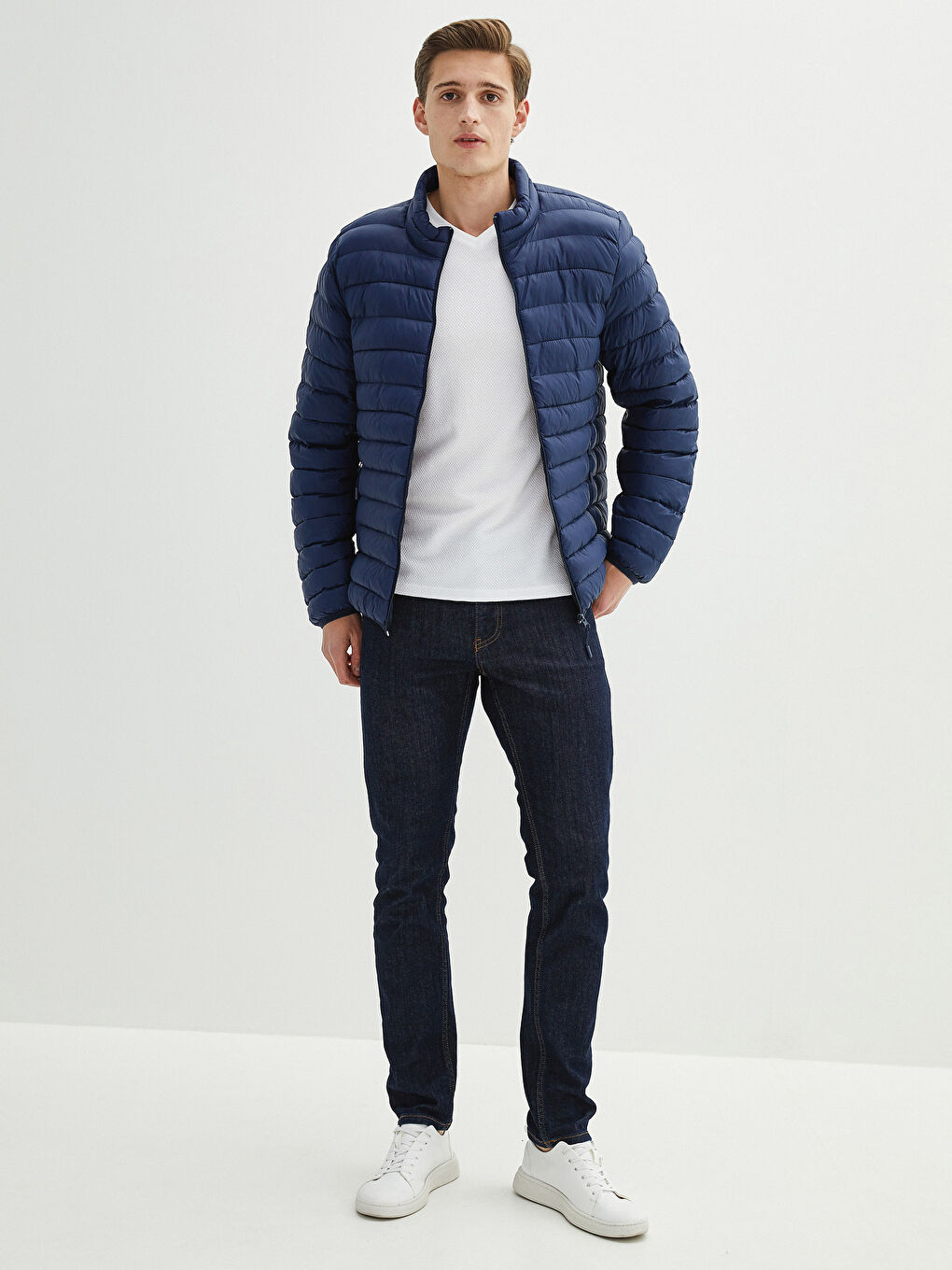 Standard Fit Funnel Neck Men's Puffer Coat-2