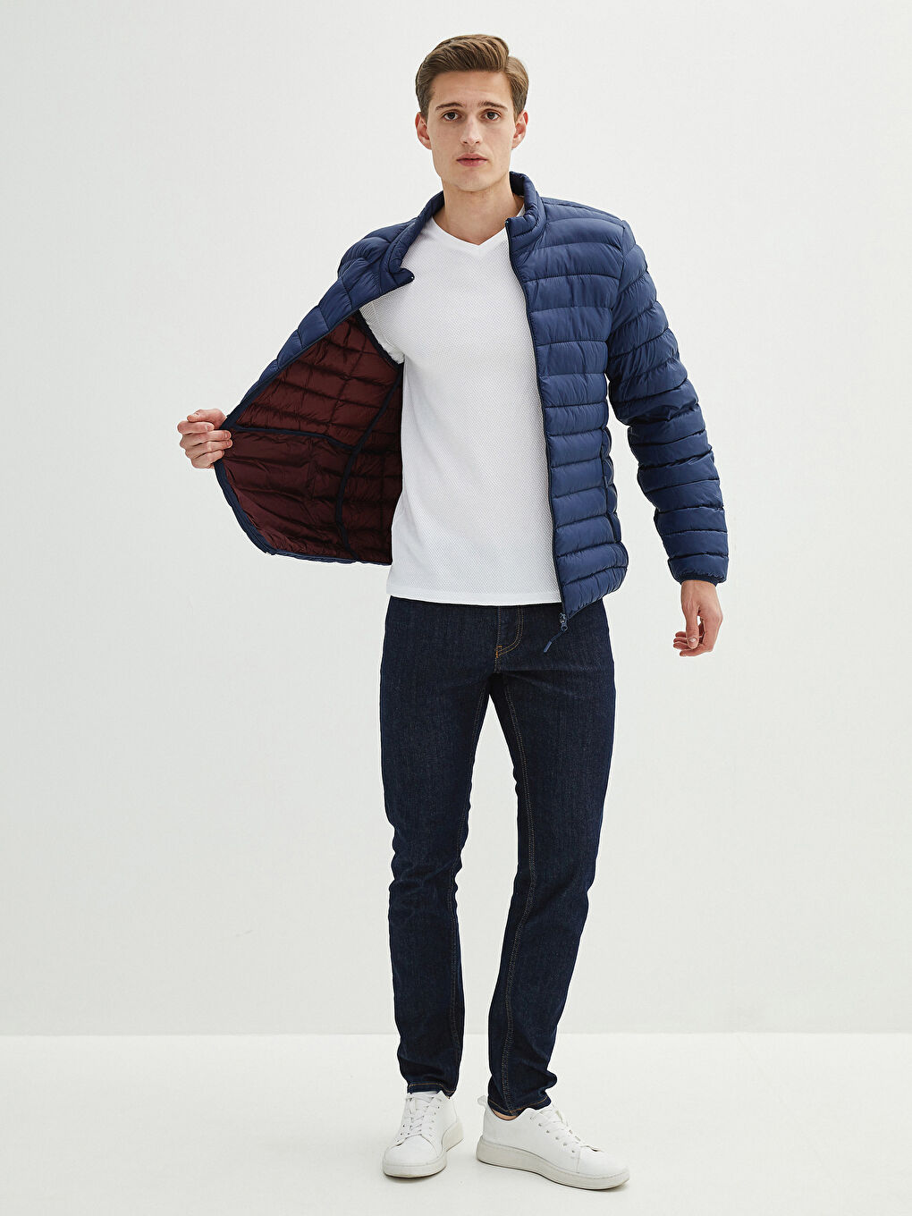 Standard Fit Funnel Neck Men's Puffer Coat-3