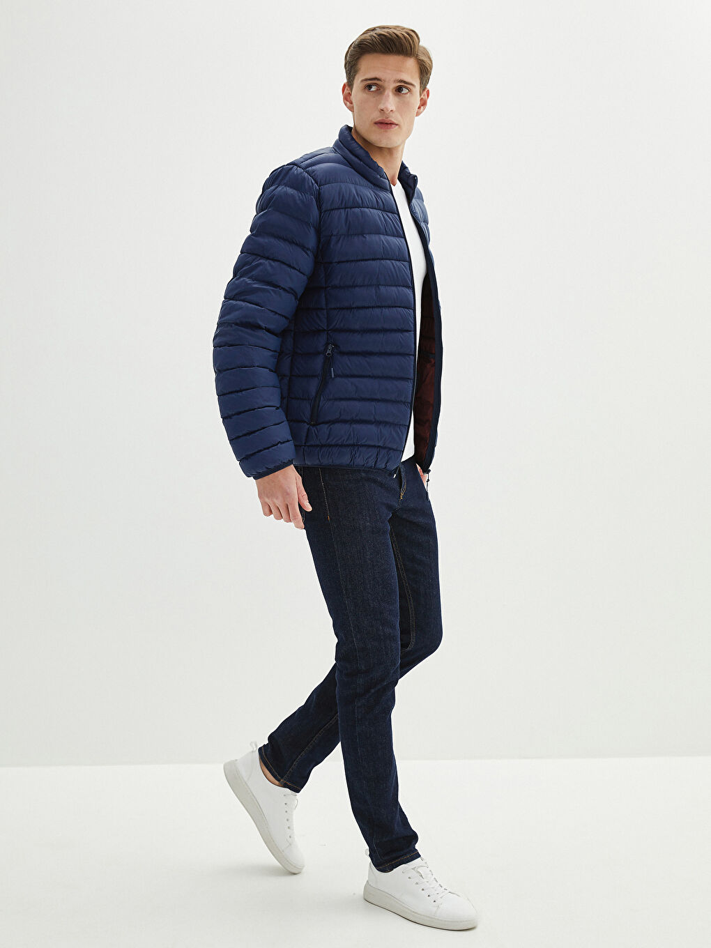 Standard Fit Funnel Neck Men's Puffer Coat-1