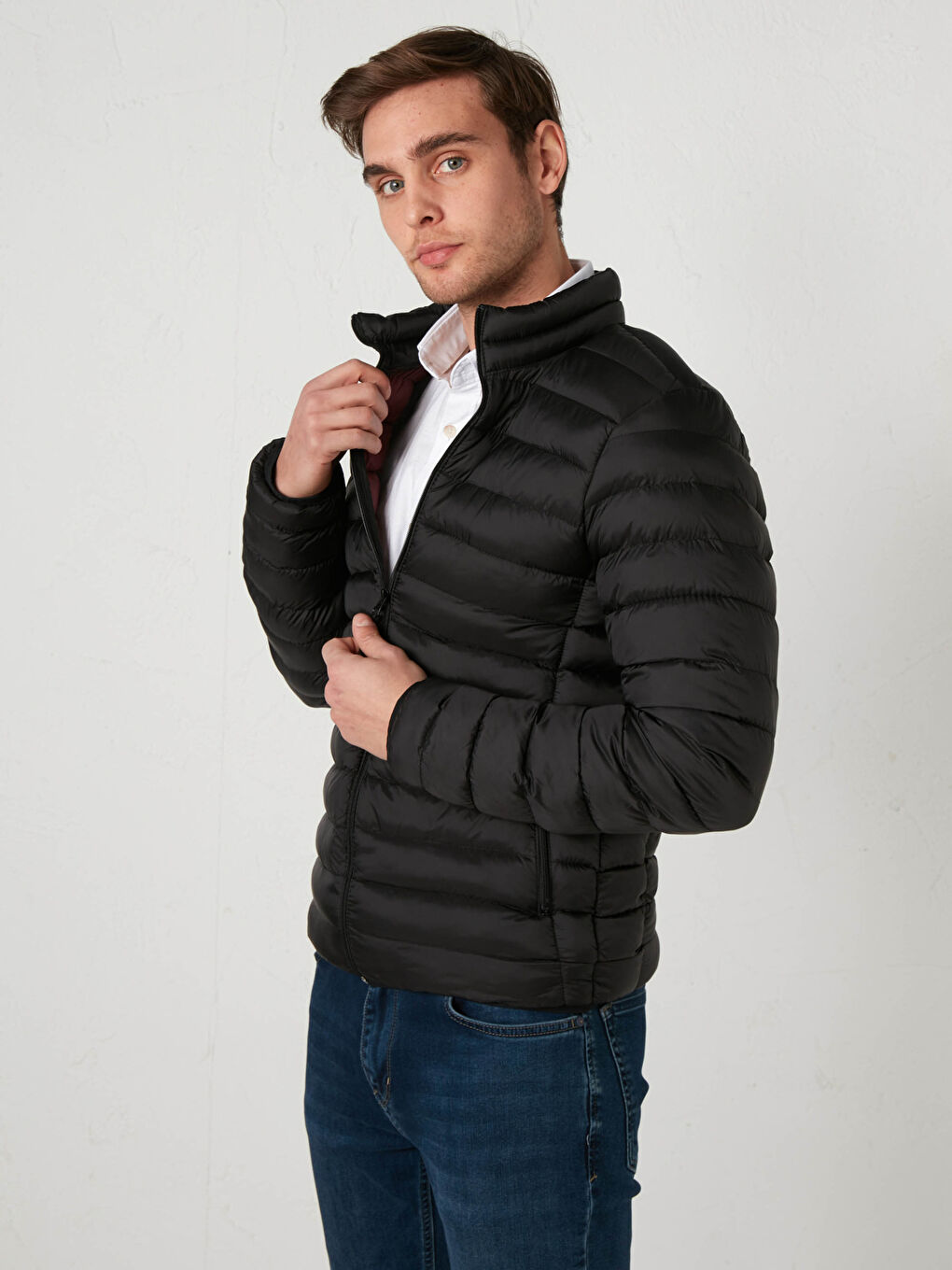 Standard Fit Funnel Neck Men's Puffer Coat