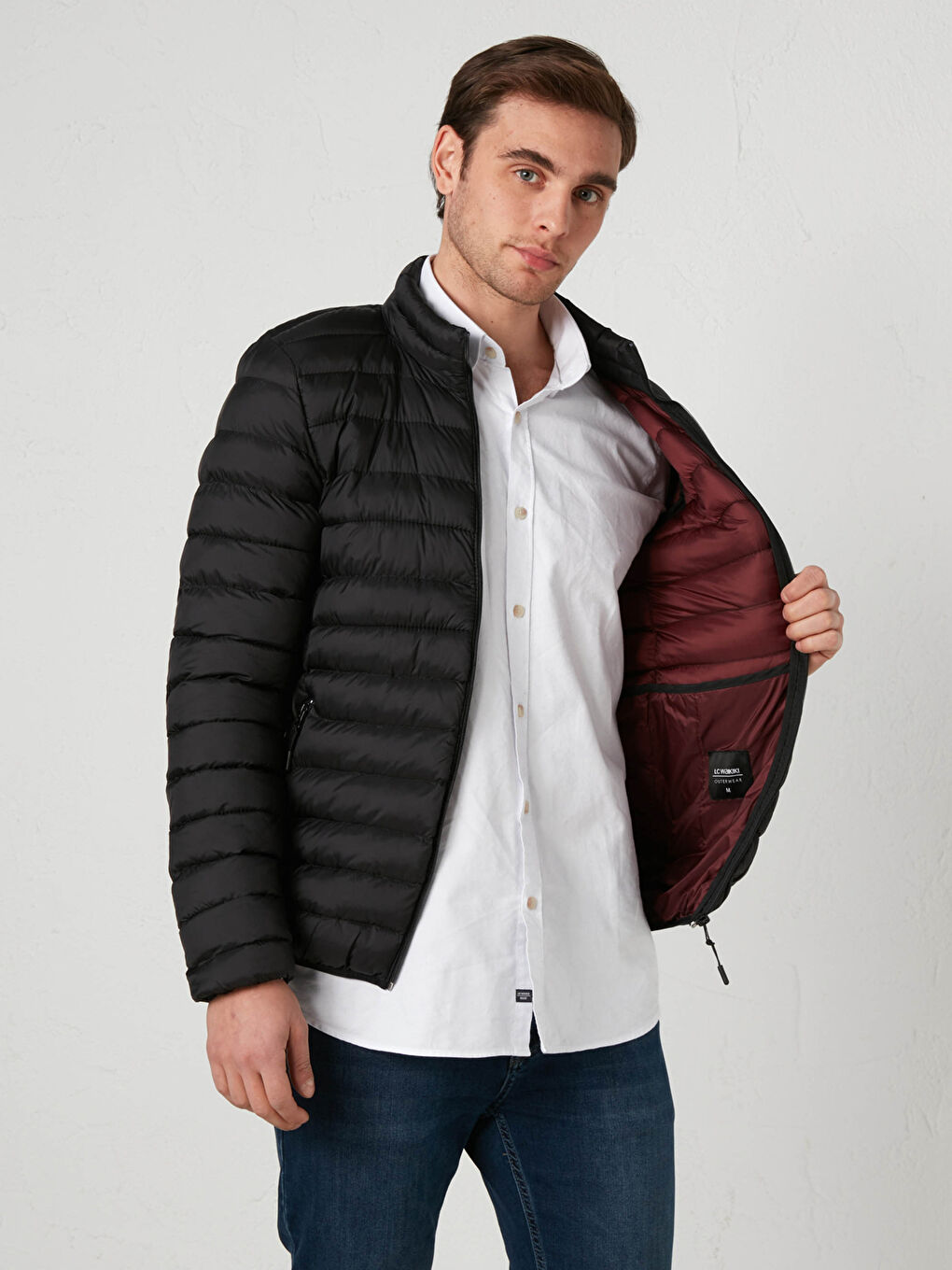 Standard Fit Funnel Neck Men's Puffer Coat-1