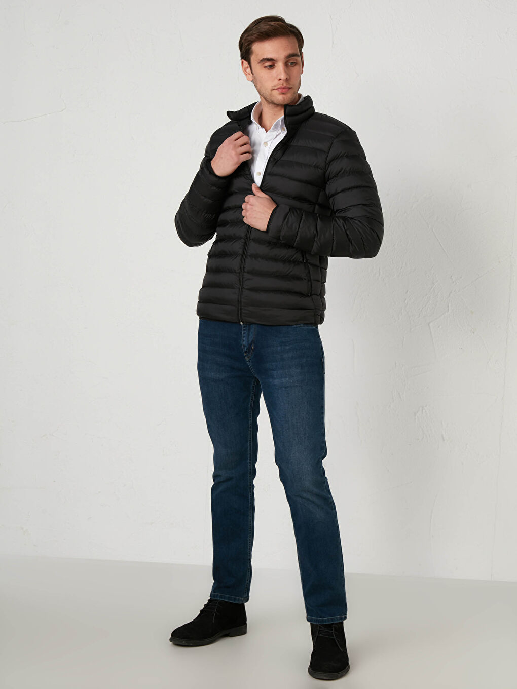 Standard Fit Funnel Neck Men's Puffer Coat-2