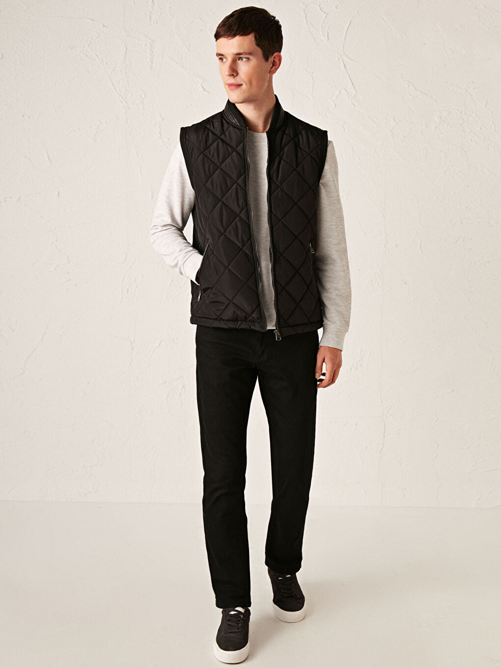 Siyah Standart Kalıp İnce Yelek-3