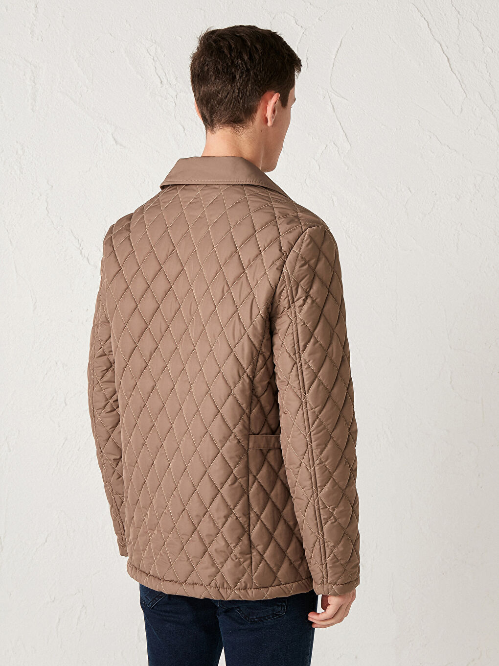 Bej Standart Kalıp Şişme Mont-2