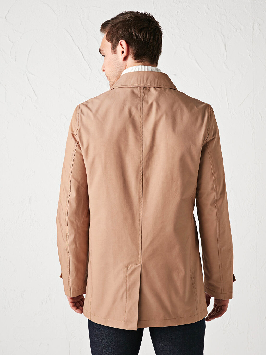 Shirt Collar Long Sleeve Slim Men's Coat-5