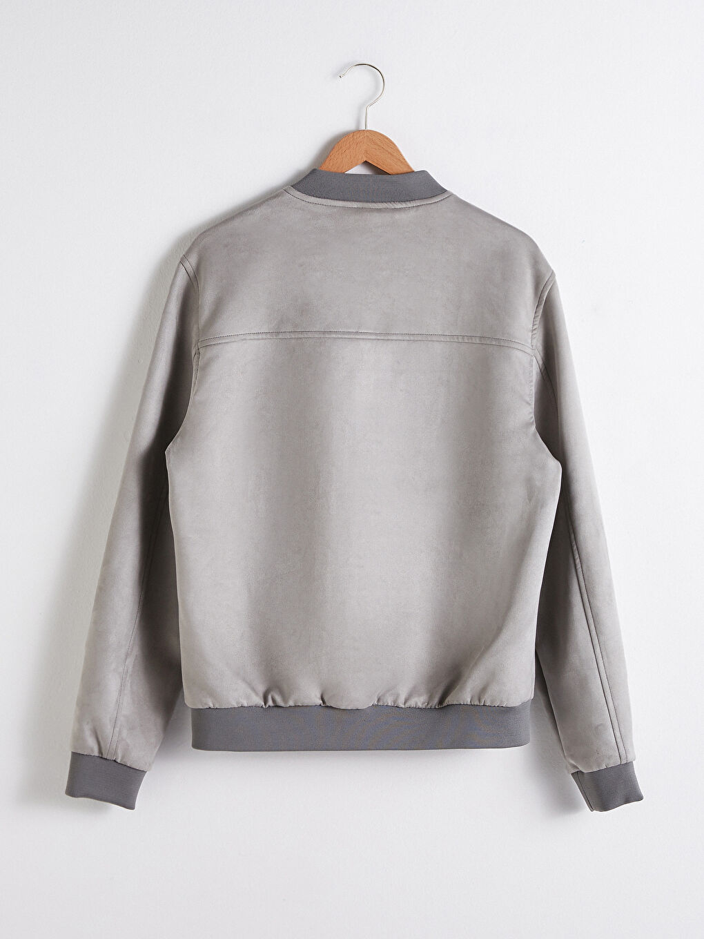 Slim Fit College Collar Slim Bomber Suede Men's Coat-7