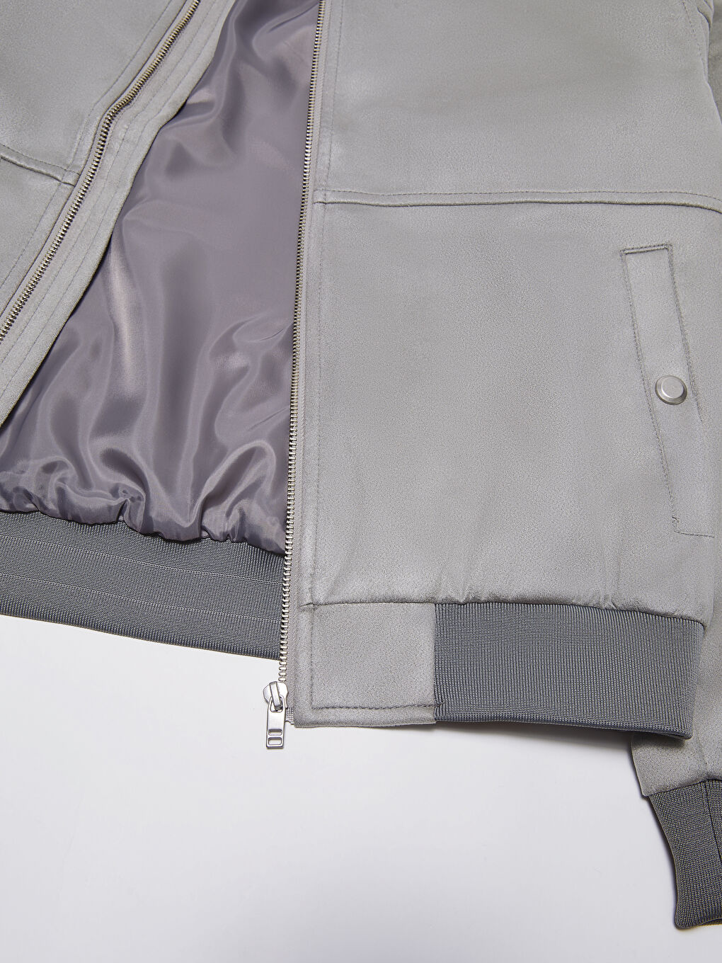 Slim Fit College Collar Slim Bomber Suede Men's Coat-6