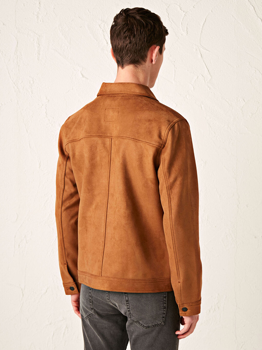 Slim Fit Thin Suede Coat-5