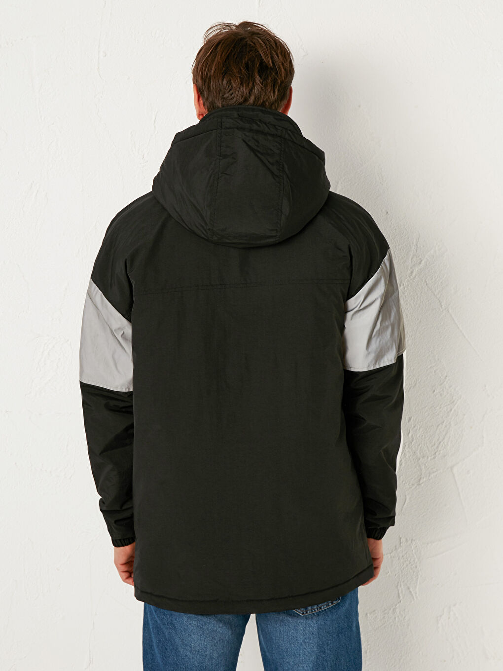 Stand-Up Collar Short Coat with Hood -S11151Z8-J0F