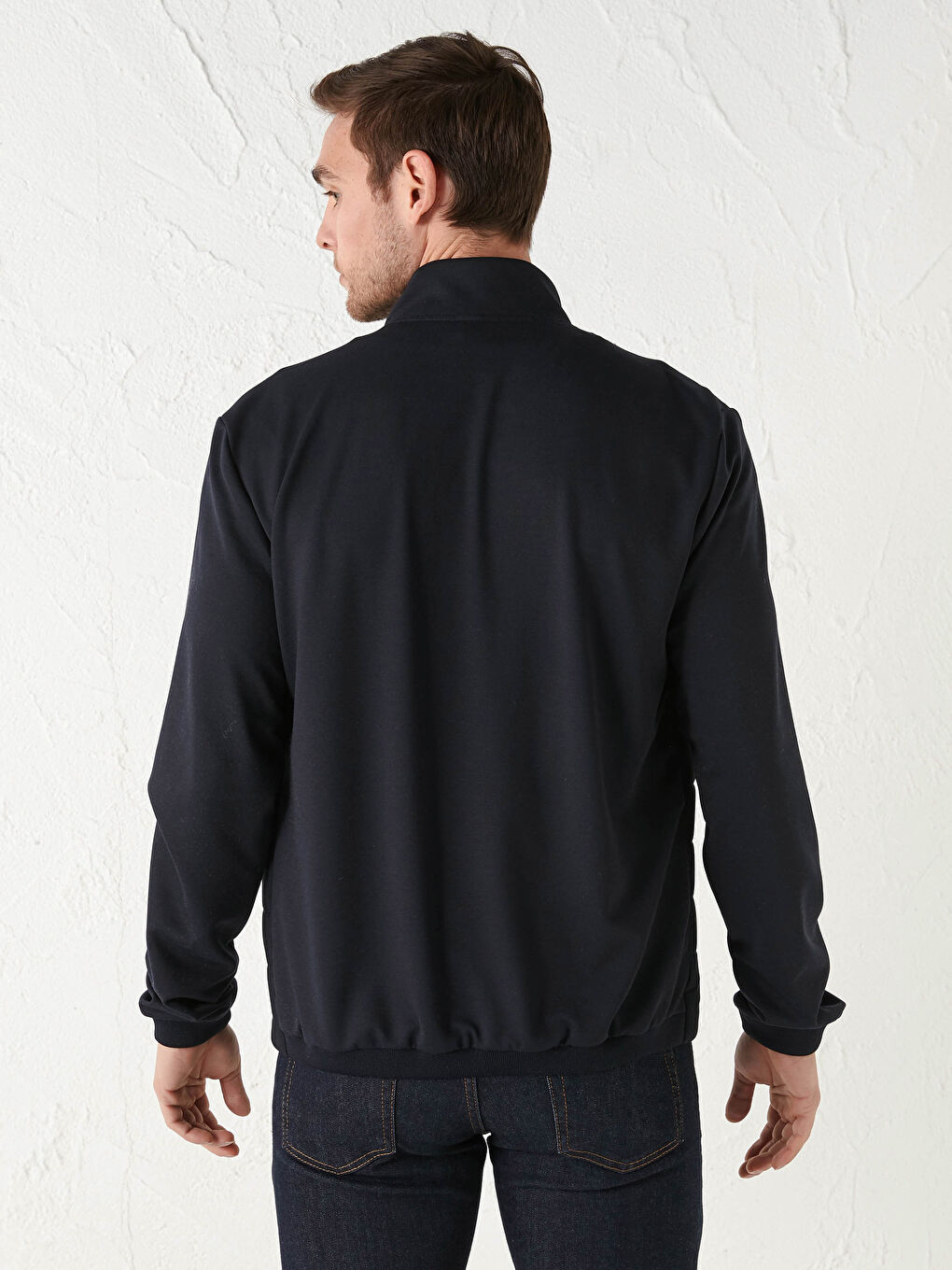 Lacivert Slim Fit Dik Yaka İnce Erkek Mont-4