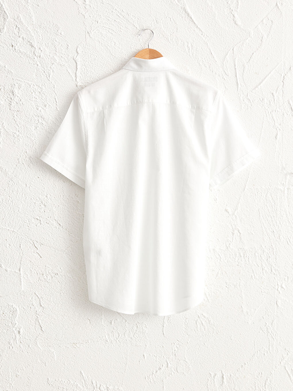 Beyaz Regular Fit Kısa Kollu Gömlek-1