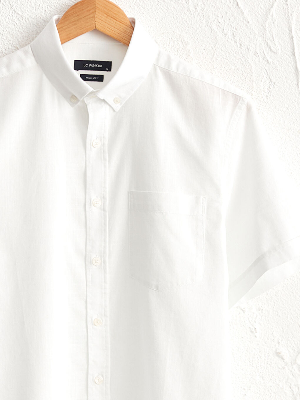 Beyaz Regular Fit Kısa Kollu Gömlek-2