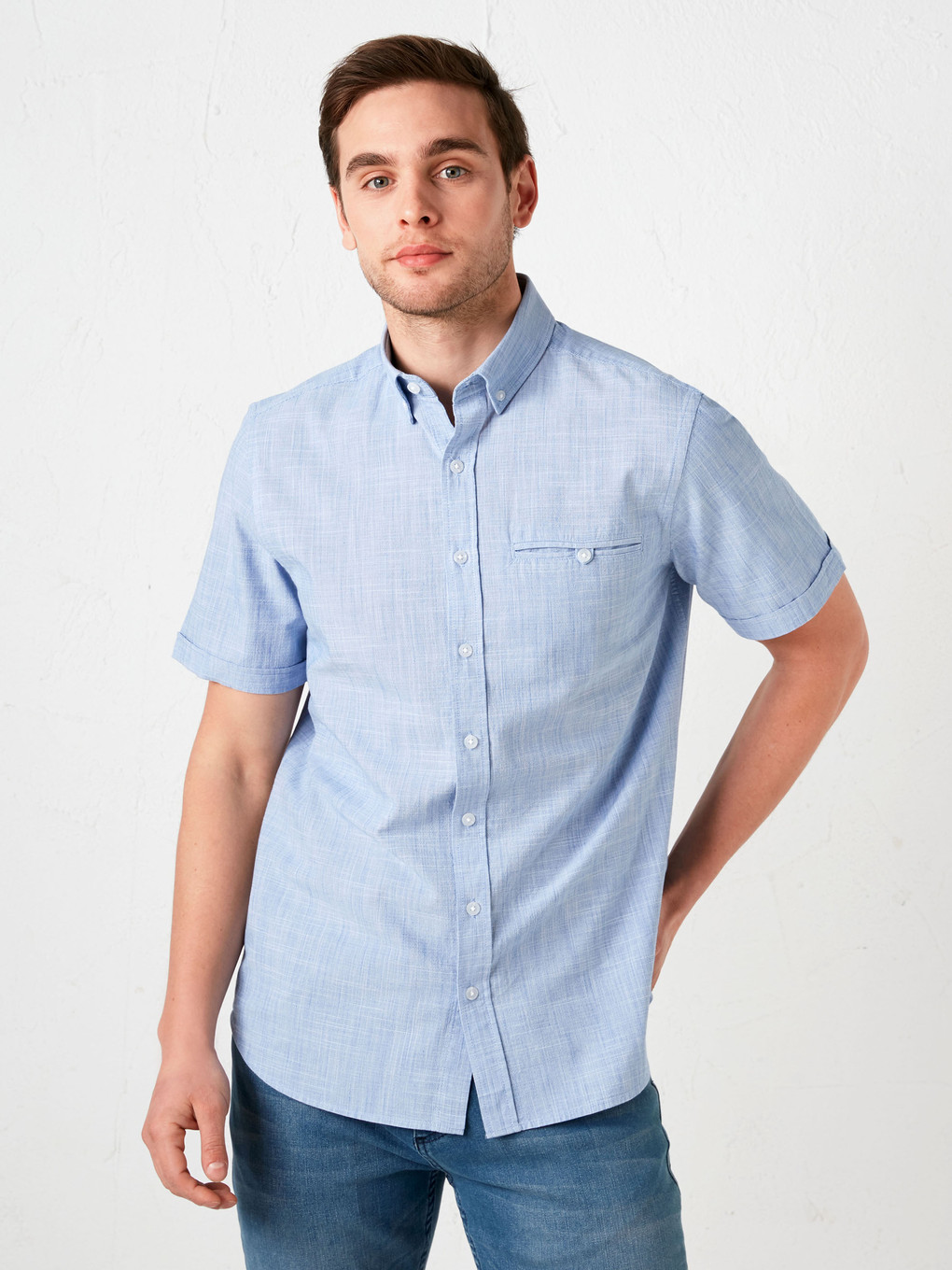 Mavi Regular Fit Kısa Kollu Poplin Erkek Gömlek