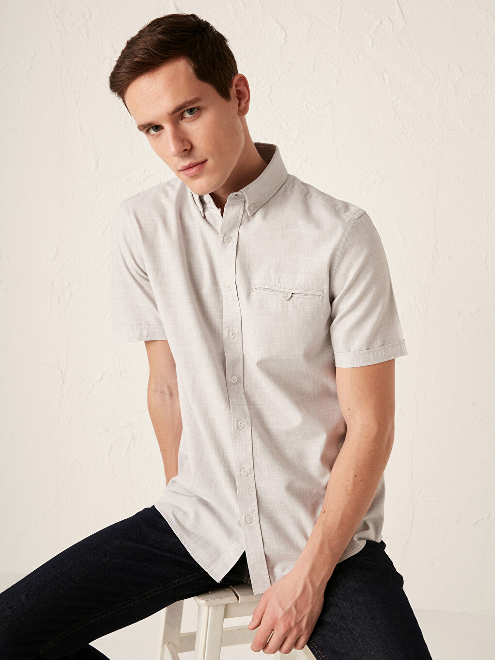 Regular Fit Short Sleeve Poplin Shirt