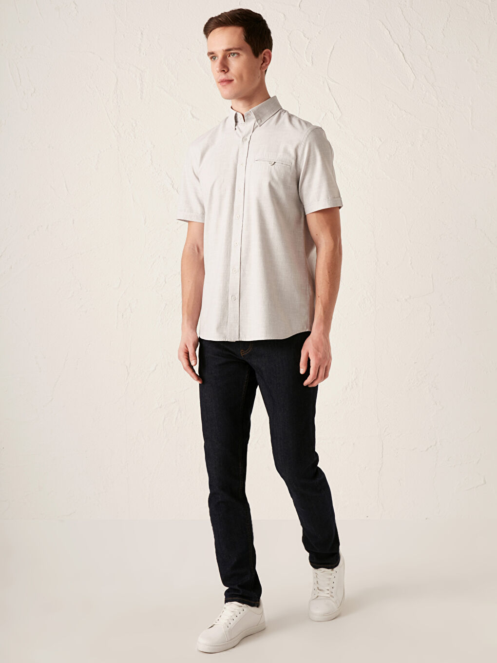 Regular Fit Short Sleeve Poplin Shirt-2