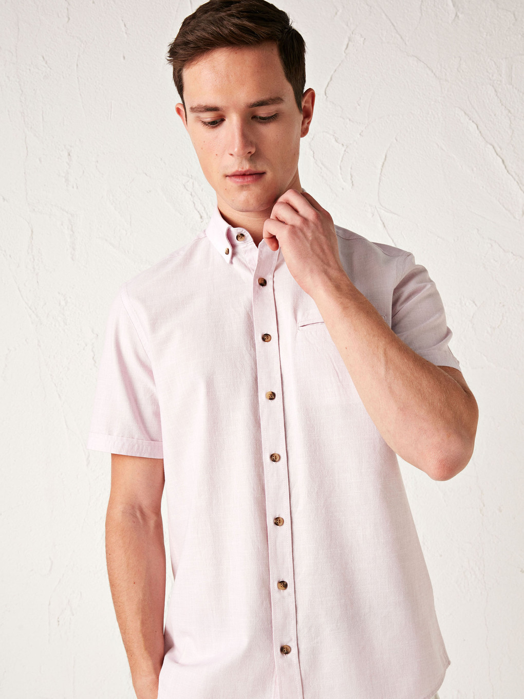 Regular Fit Short Sleeve Poplin Shirt-1