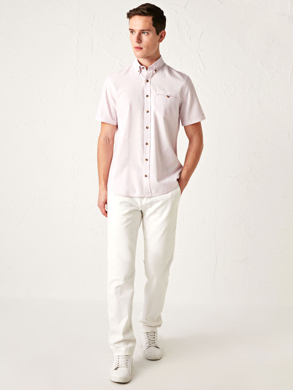 Regular Fit Short Sleeve Poplin Shirt-2