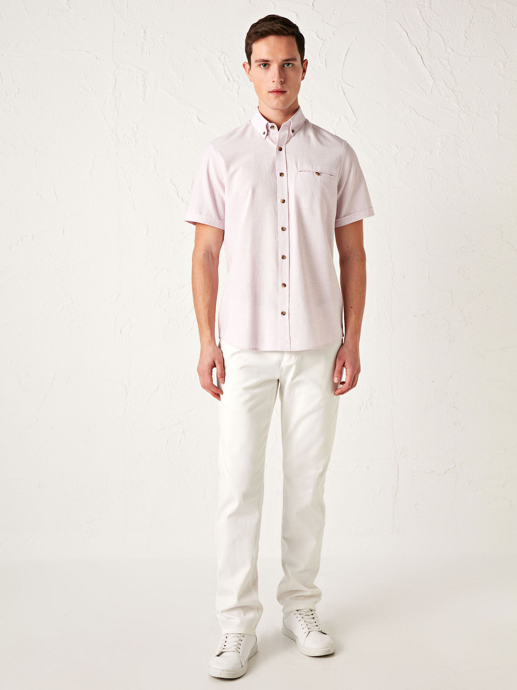 Regular Fit Short Sleeve Poplin Shirt-3