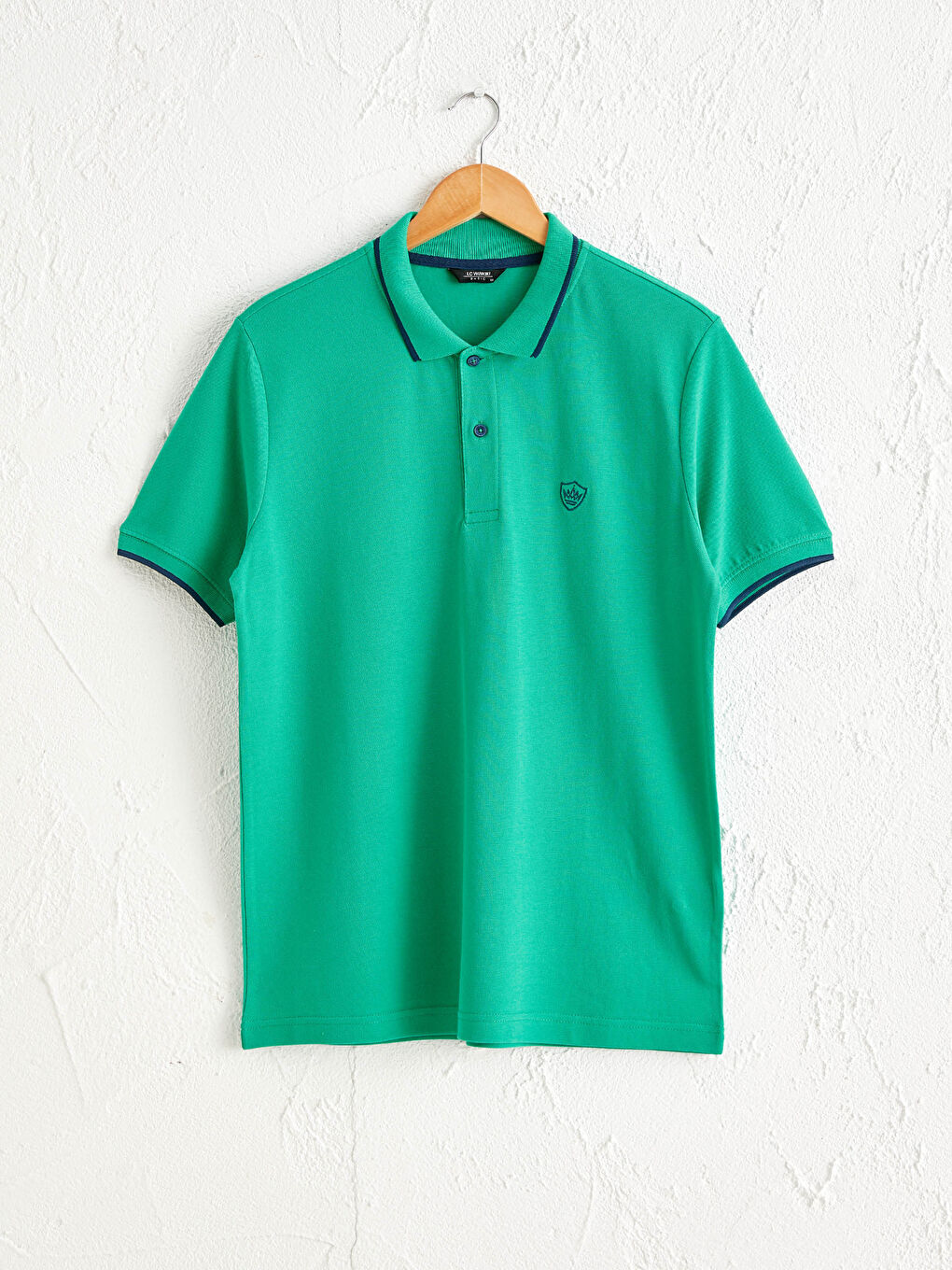 Yeşil Polo Yaka Kısa Kollu Pike Tişört