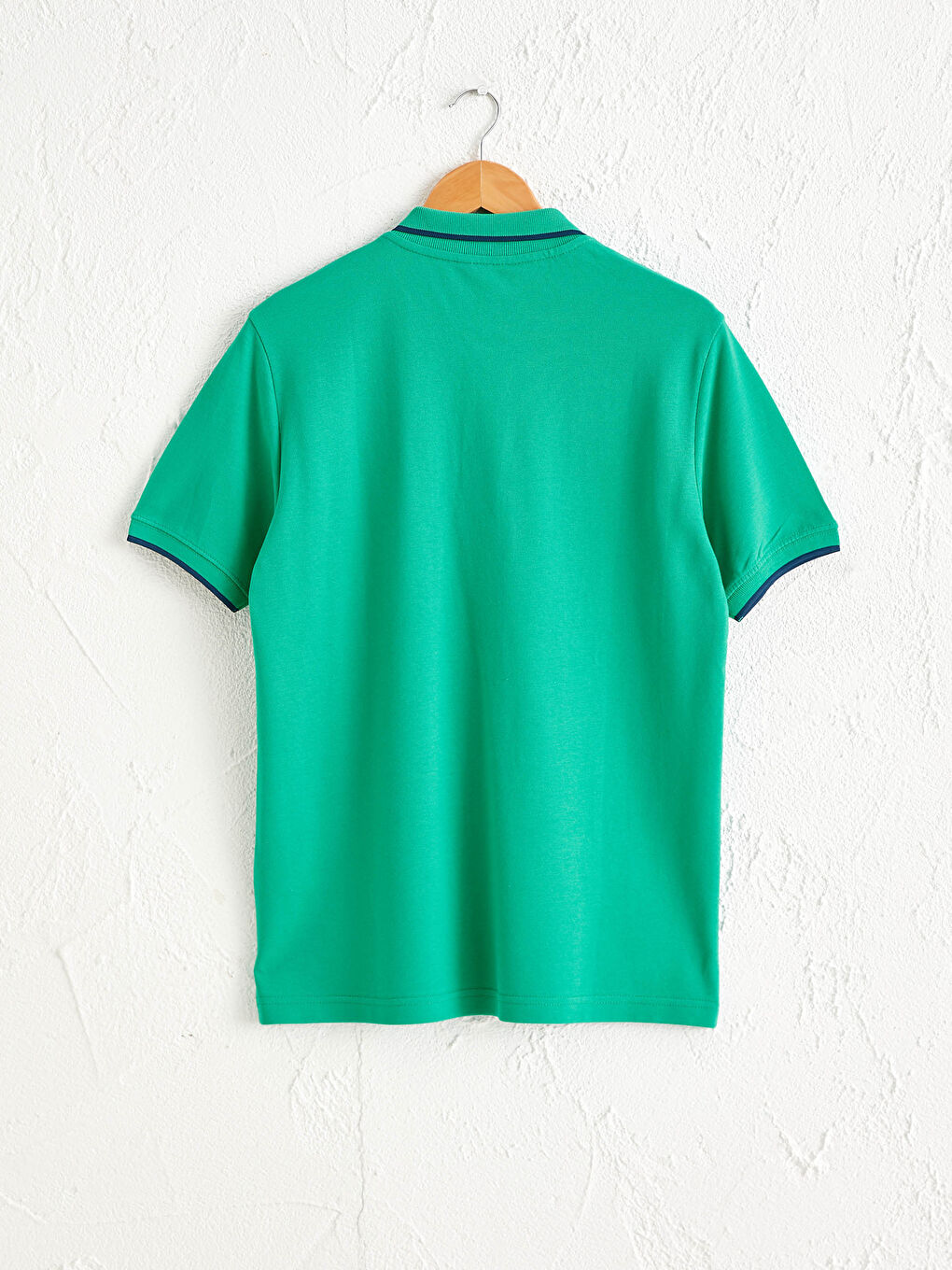 Yeşil Polo Yaka Kısa Kollu Pike Tişört-2
