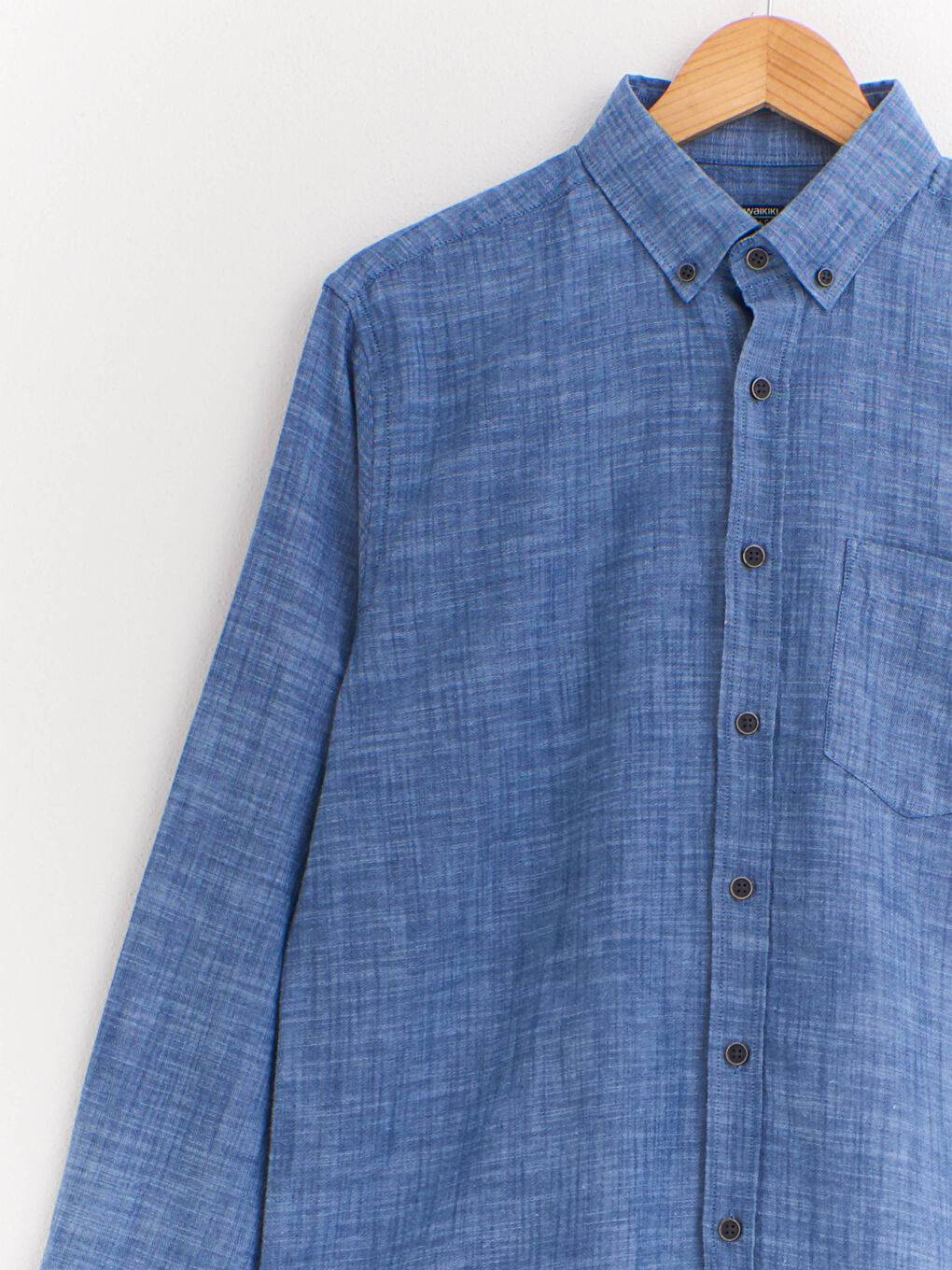 İndigo Regular Fit Uzun Kollu Keten Karışımlı Erkek Gömlek-2