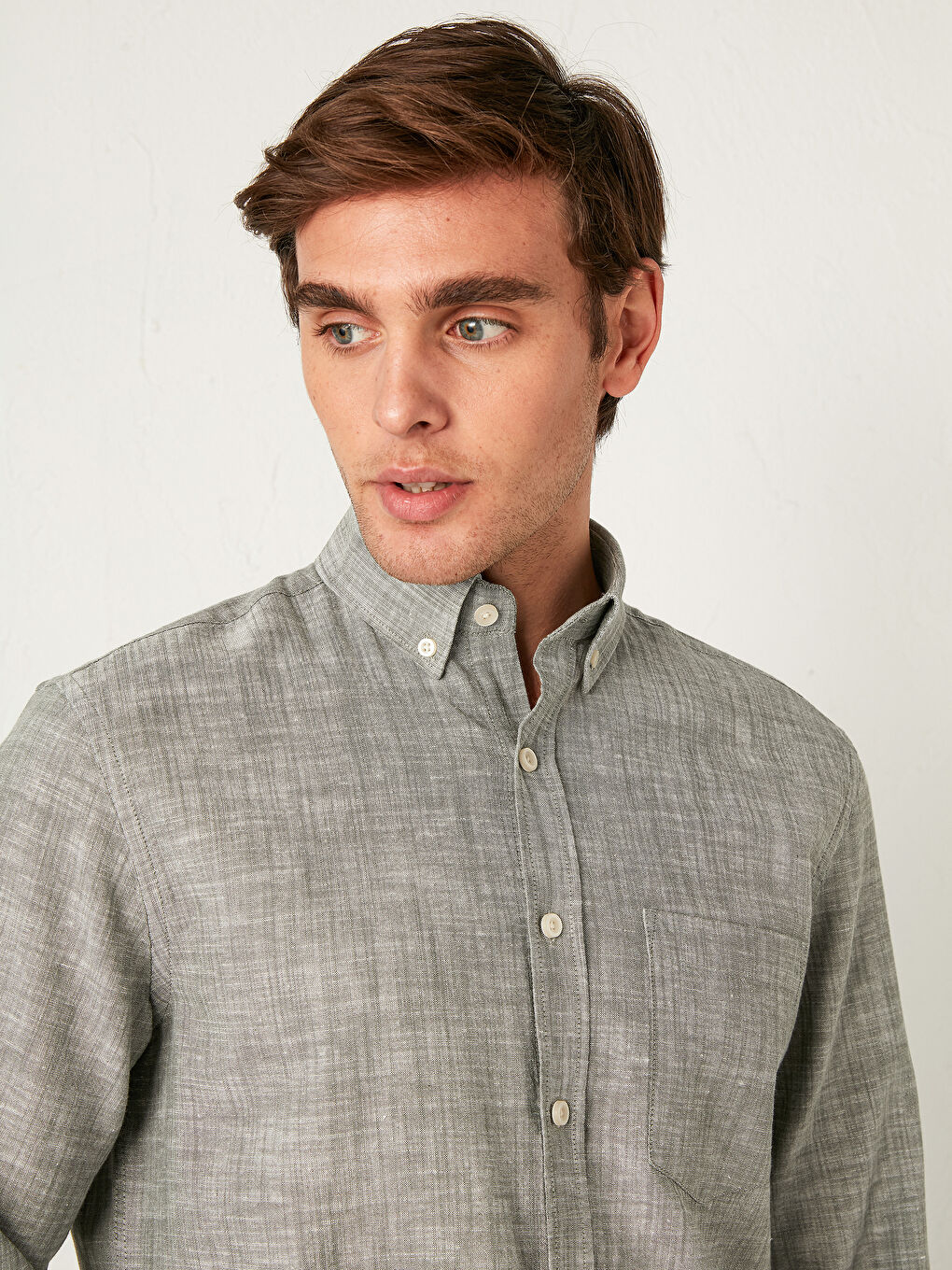 LC Waikiki Regular Fit Long Sleeve Linen Blend Men's Shirt -S11197Z8-CX2