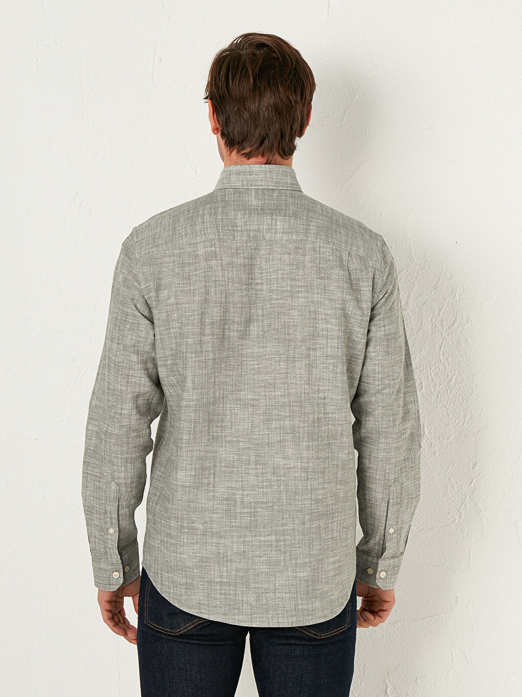 LC Waikiki Regular Fit Long Sleeve Linen Blend Men's Shirt -S11197Z8-CX2
