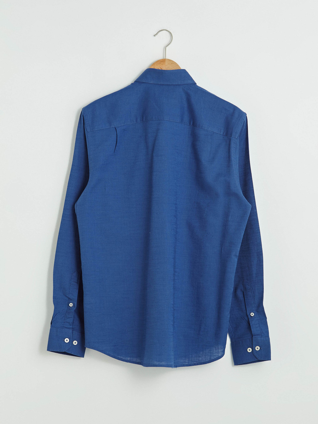 Regular Fit Long Sleeve Linen Blend Men's Shirt-11