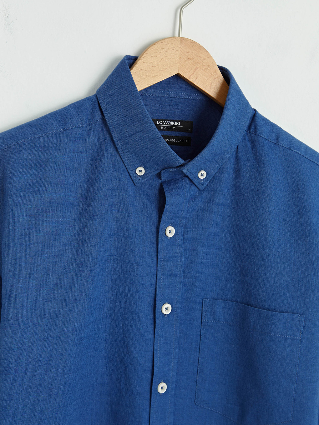 Regular Fit Long Sleeve Linen Blend Men's Shirt-12