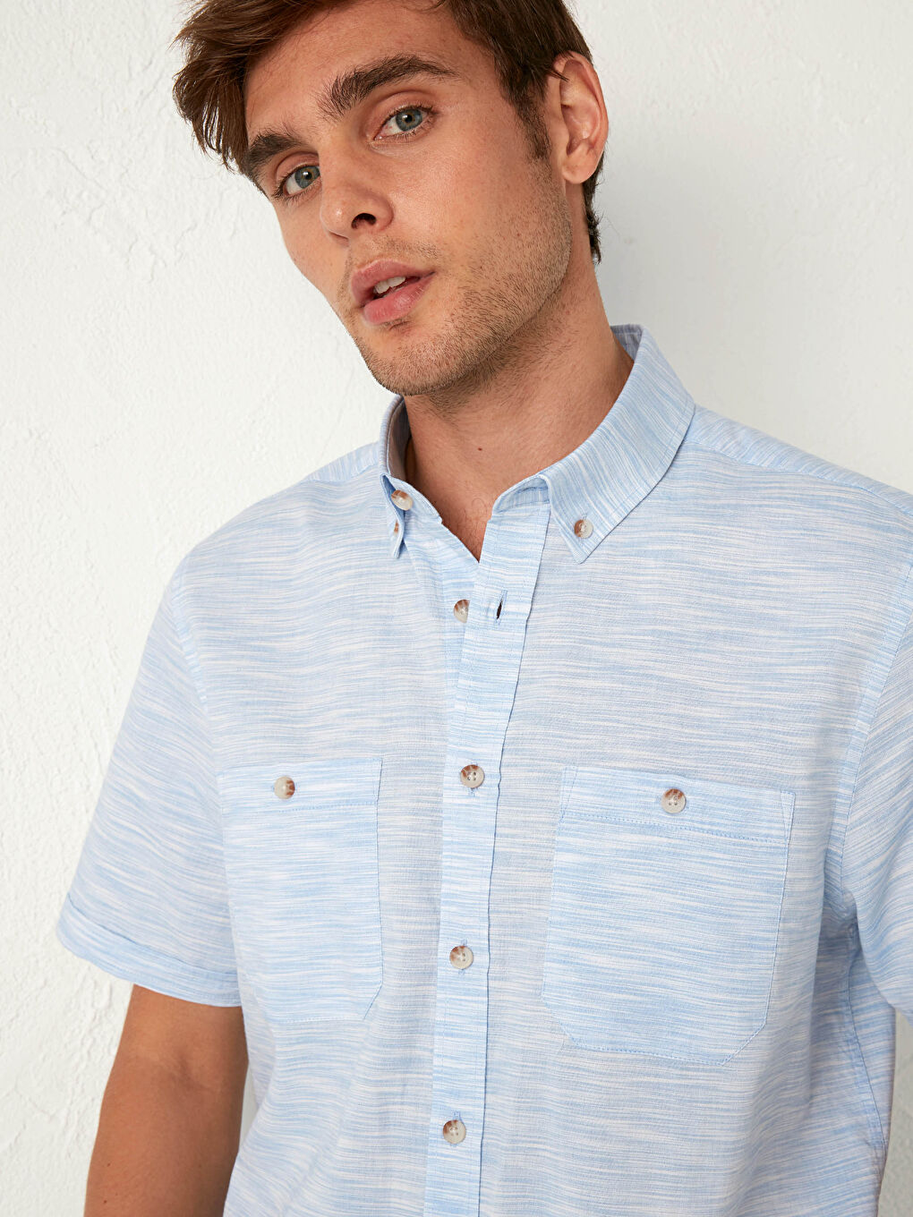Regular Fit Short Sleeve Poplin Shirt-1