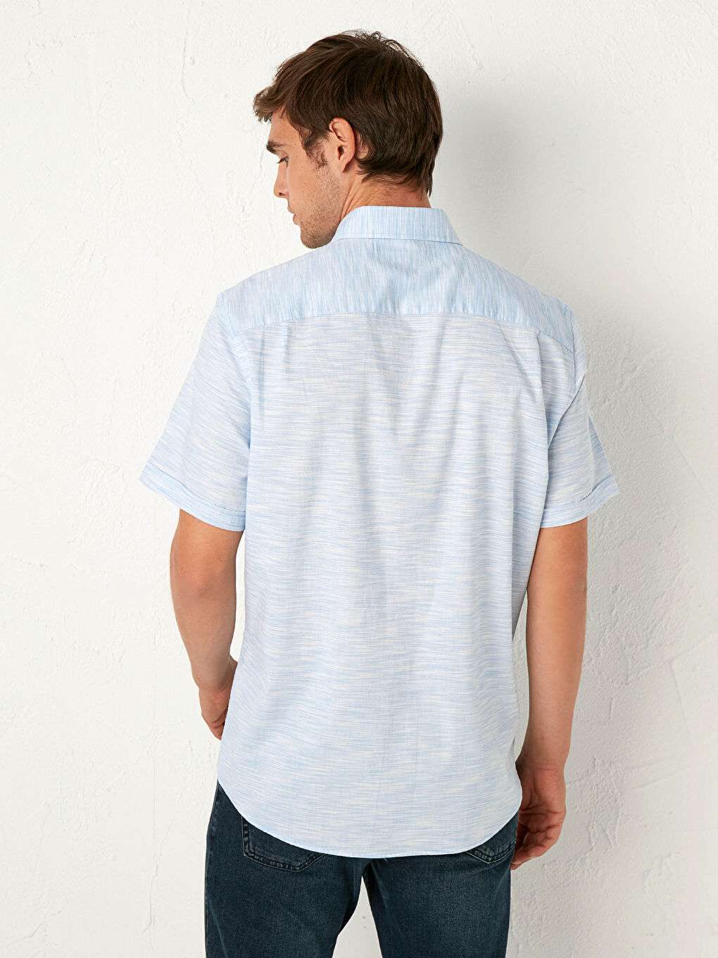 Regular Fit Short Sleeve Poplin Shirt-4