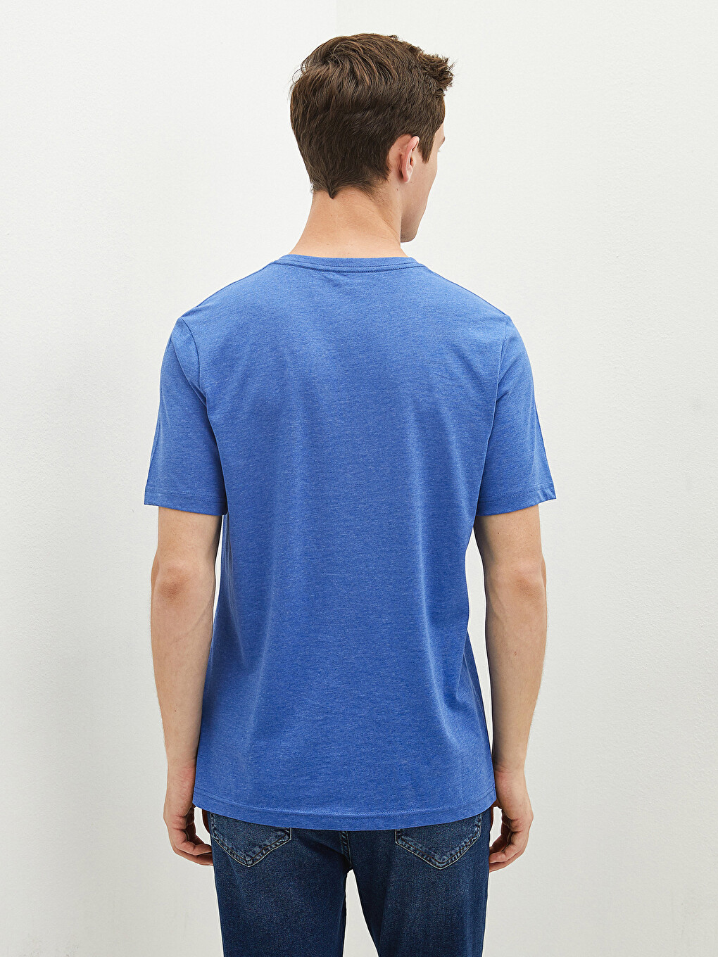 V Neck Short Sleeve Basic Men's T-shirt-4