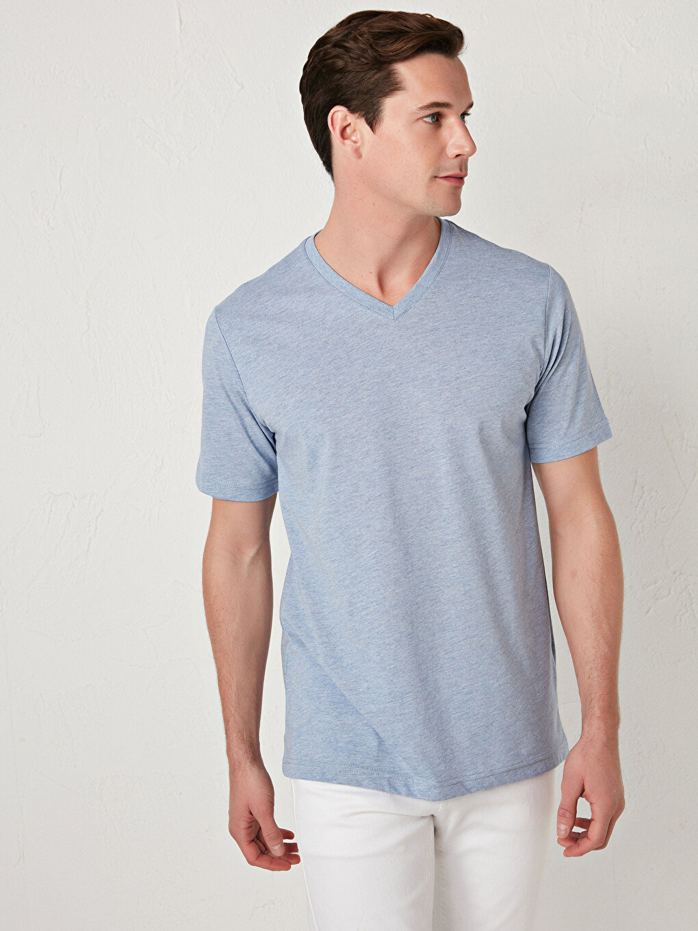 V Neck Short Sleeve Basic Men's T-shirt