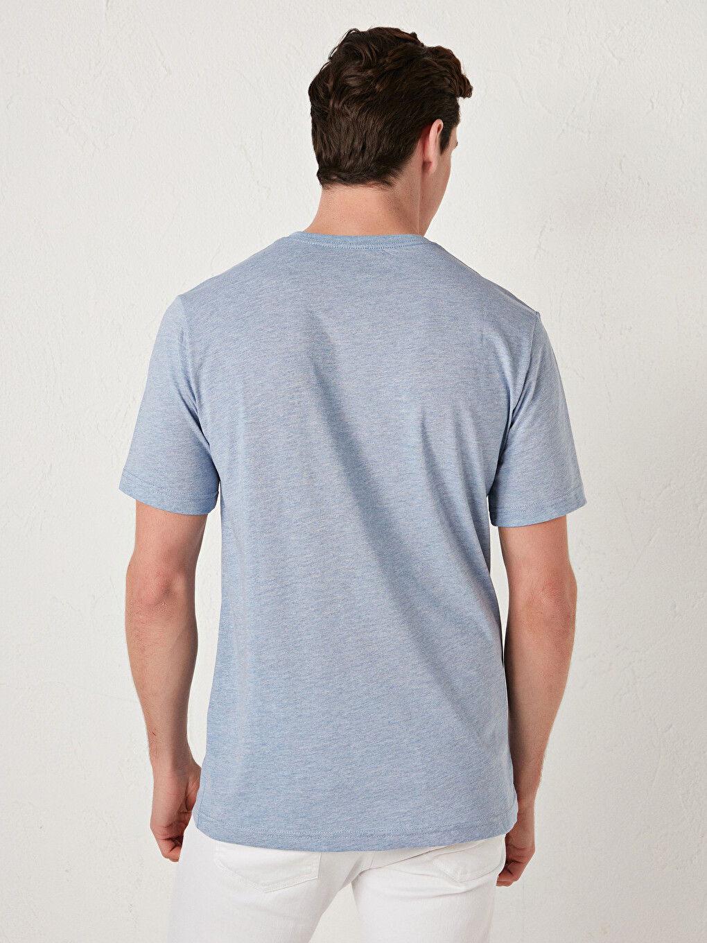 V Neck Short Sleeve Basic Men's T-shirt-5