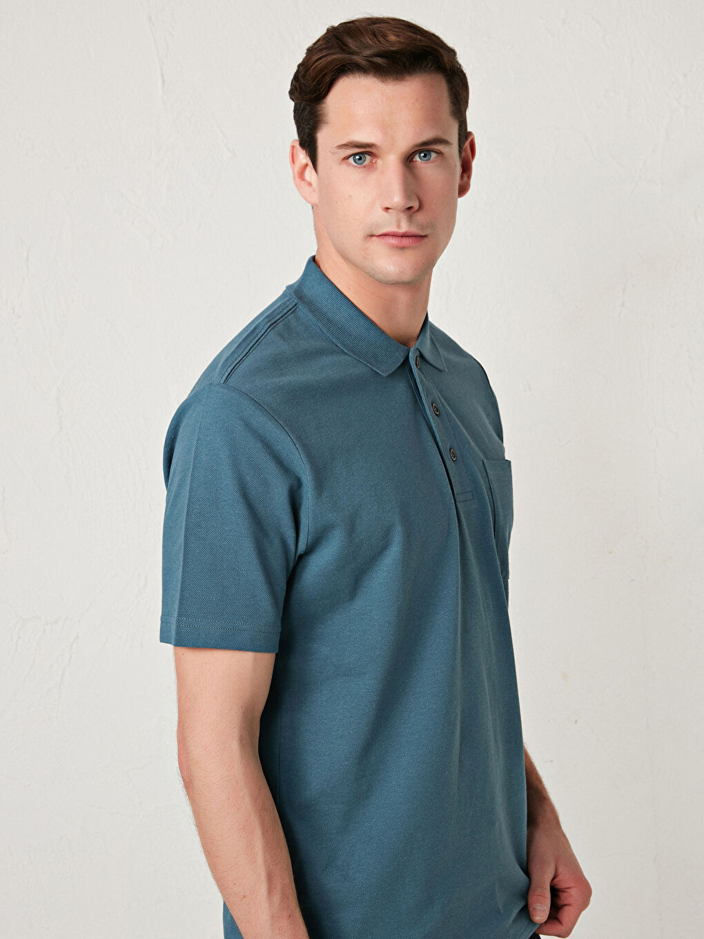 Polo Neck Short Sleeve Basic Piqué Men's T-Shirt-1